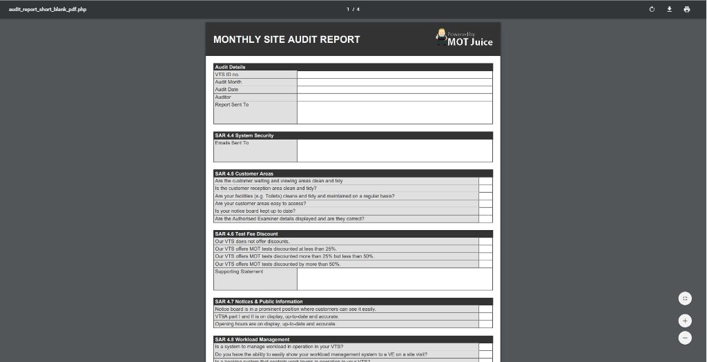 print a copy of your monthly site audit