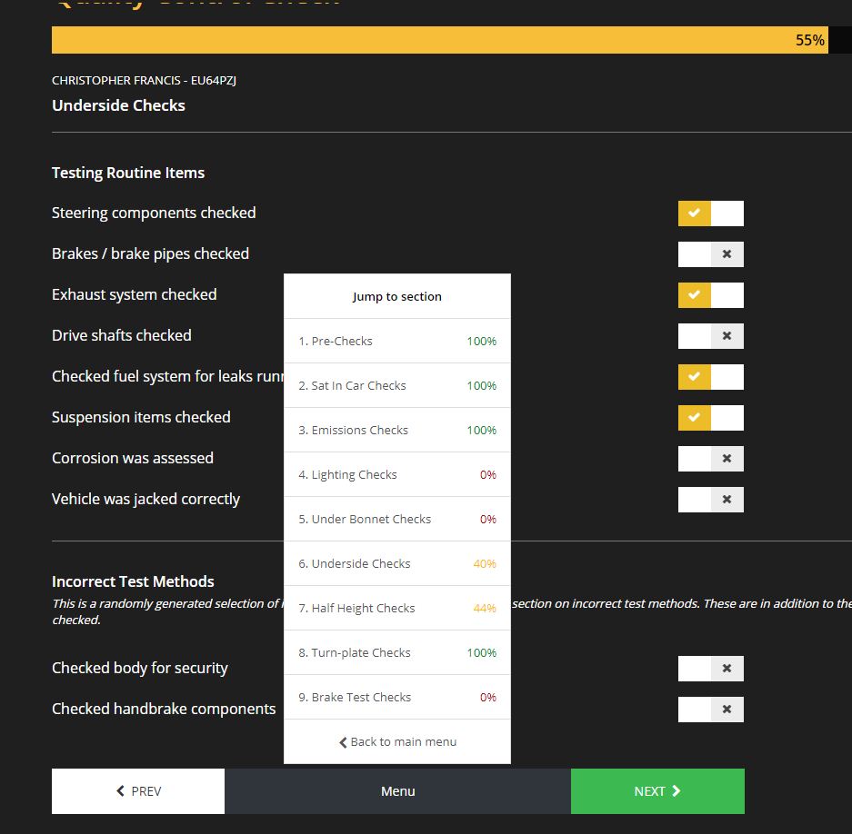 Increased functionality of the MOT Juice QC check process