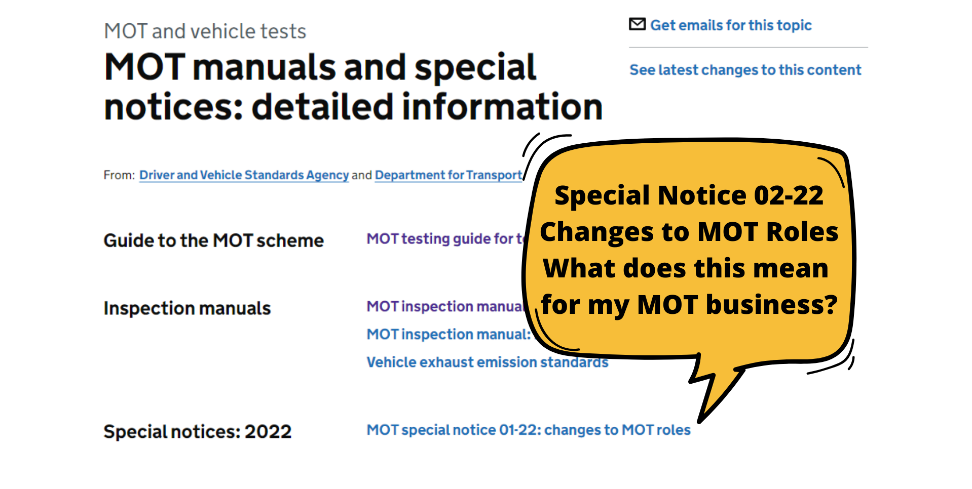 DVSA Special Notice 02 22 MOT Roles What Does It Mean For Me 